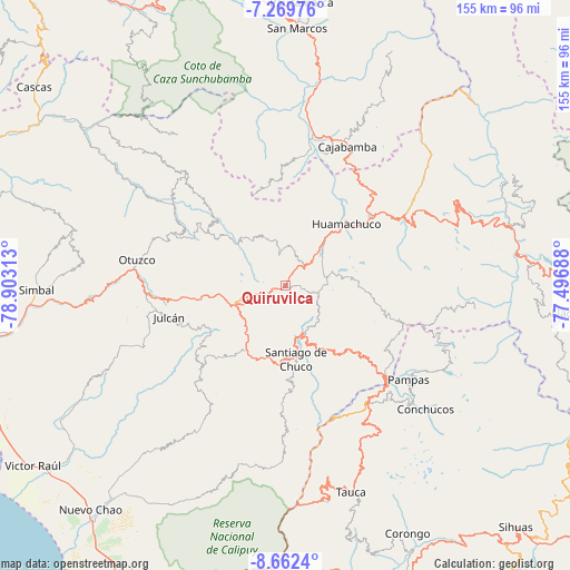 Quiruvilca on map