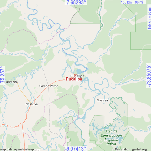 Pucallpa on map