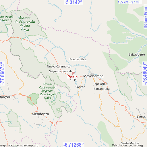 Posic on map