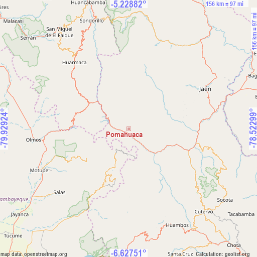 Pomahuaca on map