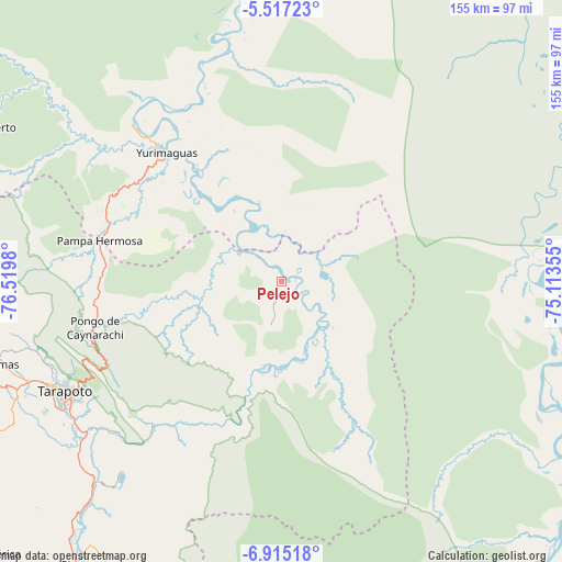 Pelejo on map