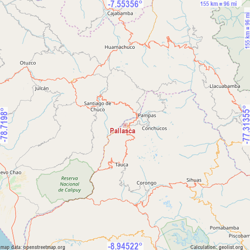 Pallasca on map