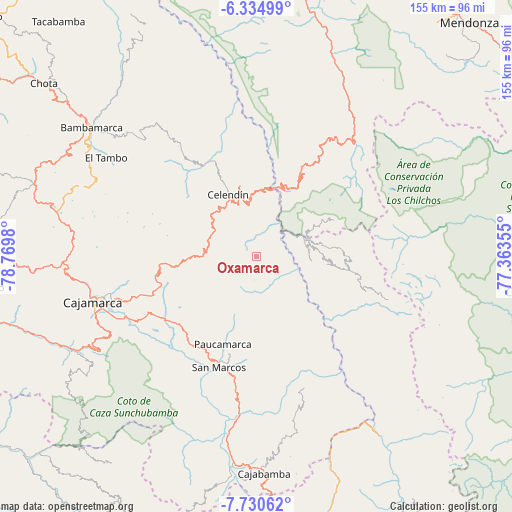 Oxamarca on map