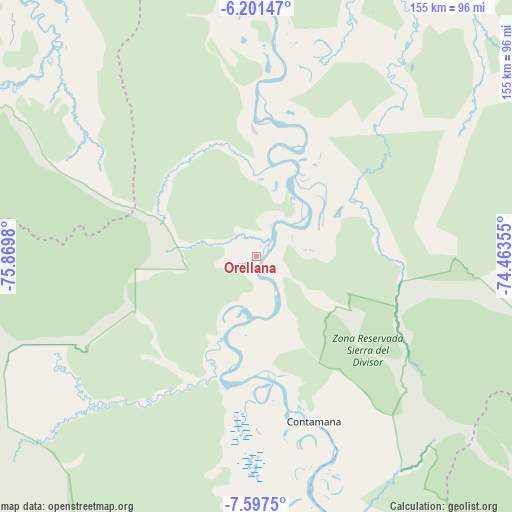 Orellana on map