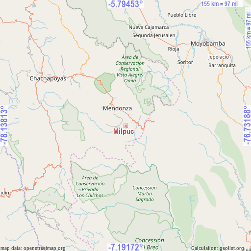 Milpuc on map