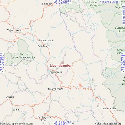 Lluchubamba on map