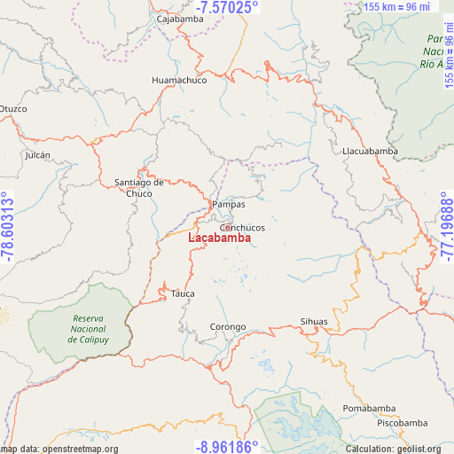 Lacabamba on map