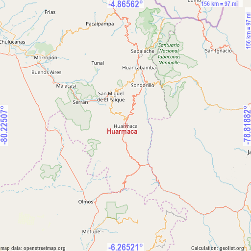 Huarmaca on map