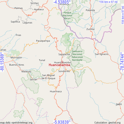 Huancabamba on map