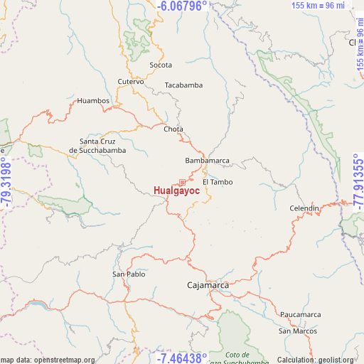 Hualgayoc on map