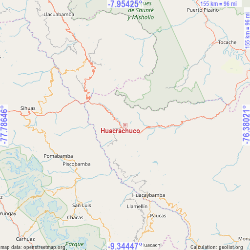 Huacrachuco on map