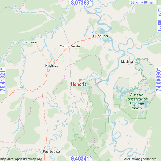 Honoria on map