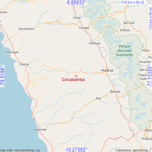 Colcabamba on map