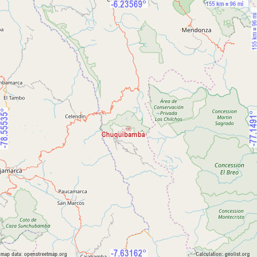 Chuquibamba on map