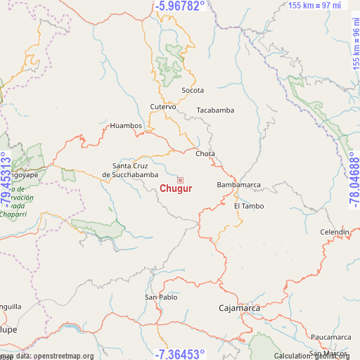 Chugur on map