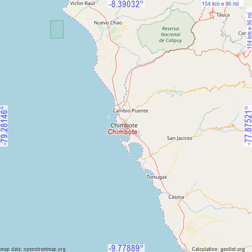 Chimbote on map
