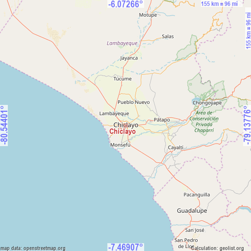 Chiclayo on map