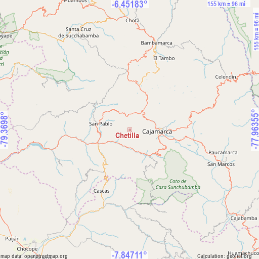 Chetilla on map