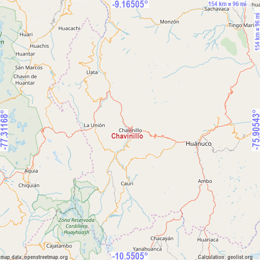 Chavinillo on map