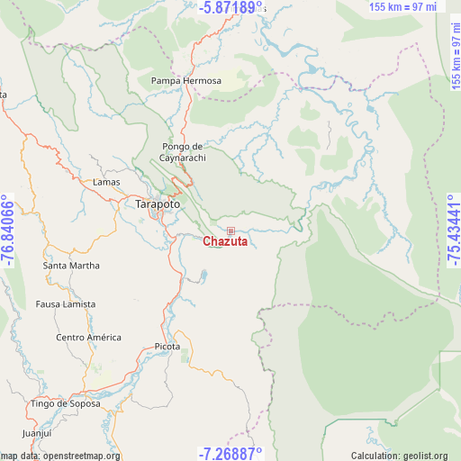 Chazuta on map