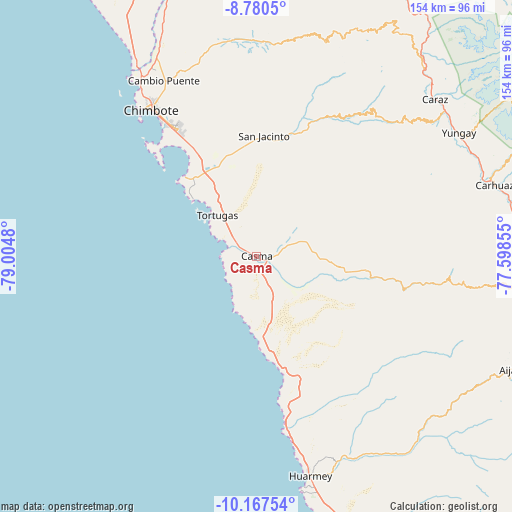 Casma on map