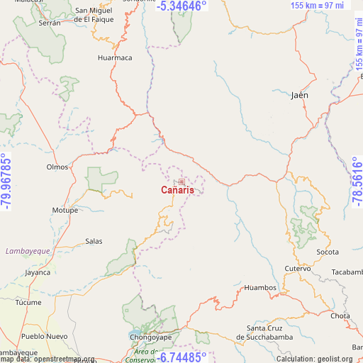 Cañaris on map