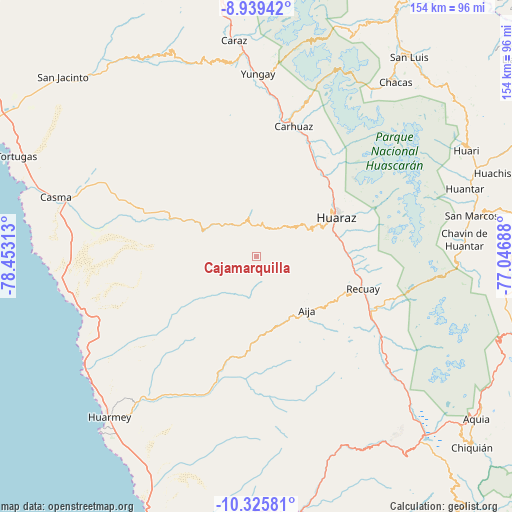 Cajamarquilla on map