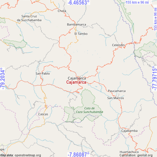 Cajamarca on map