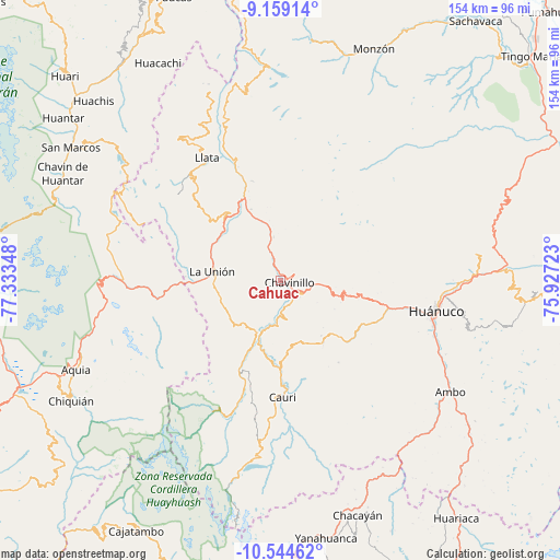 Cahuac on map