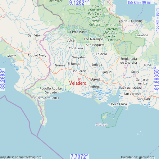 Veladero on map