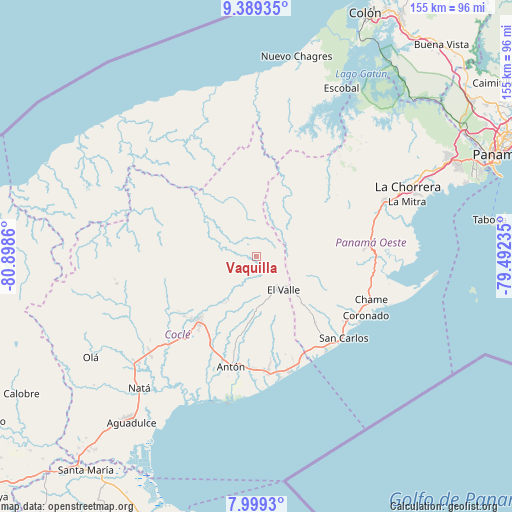 Vaquilla on map