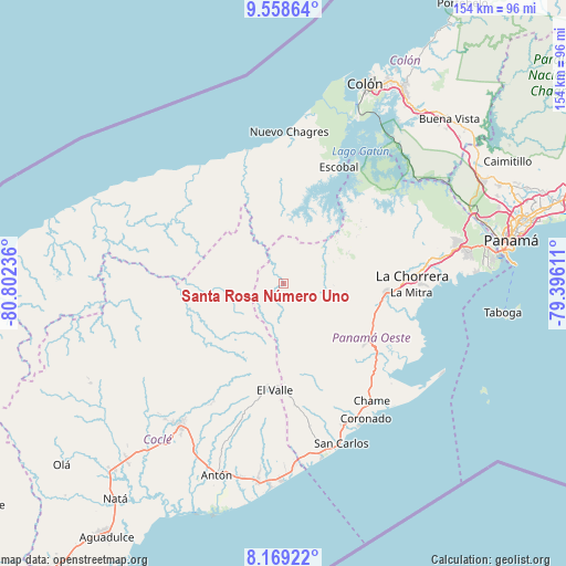 Santa Rosa Número Uno on map