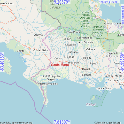Santa Marta on map