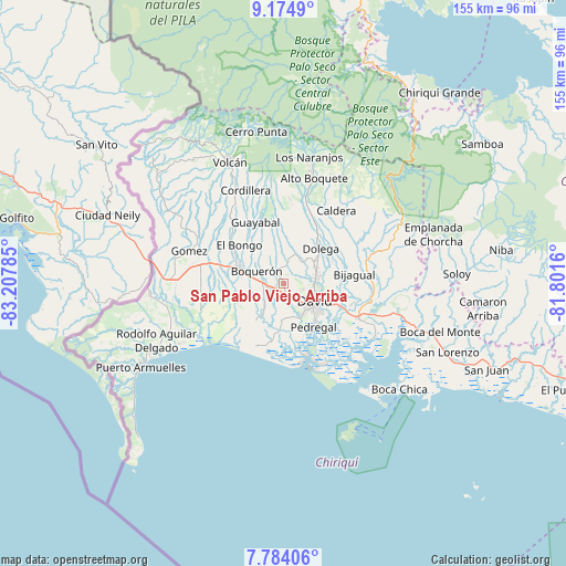 San Pablo Viejo Arriba on map