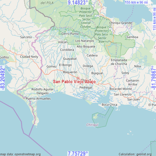 San Pablo Viejo Abajo on map