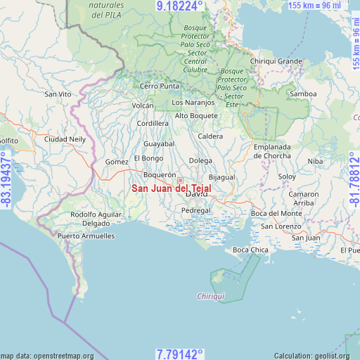 San Juan del Tejal on map