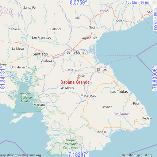 Sabana Grande on map