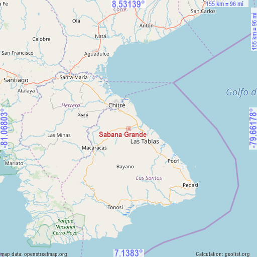 Sabana Grande on map