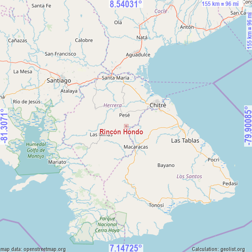 Rincón Hondo on map