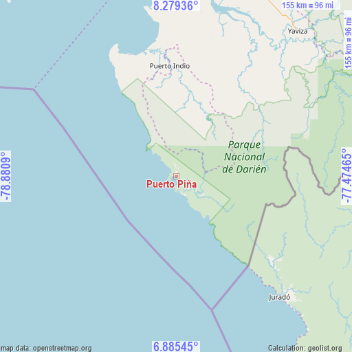 Puerto Piña on map