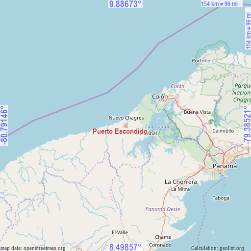 Puerto Escondido on map
