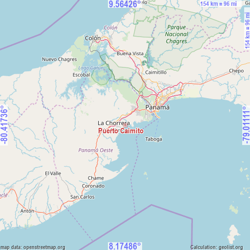 Puerto Caimito on map