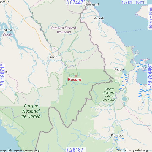 Púcuro on map