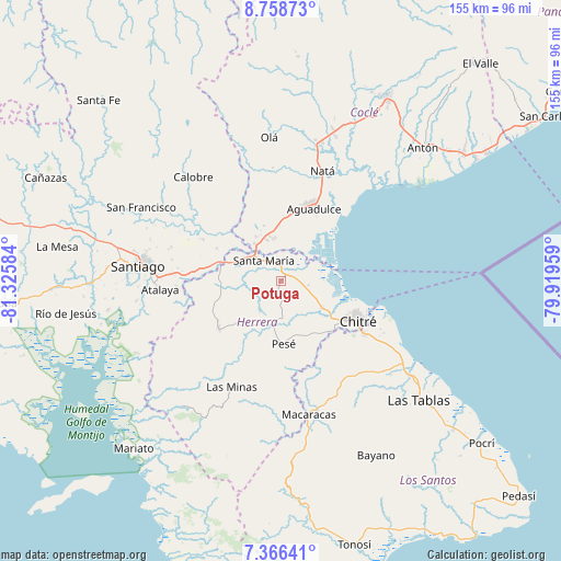 Potuga on map