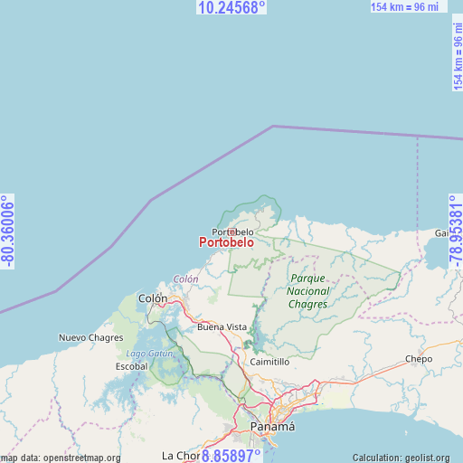 Portobelo on map