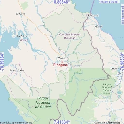 Pinogana on map