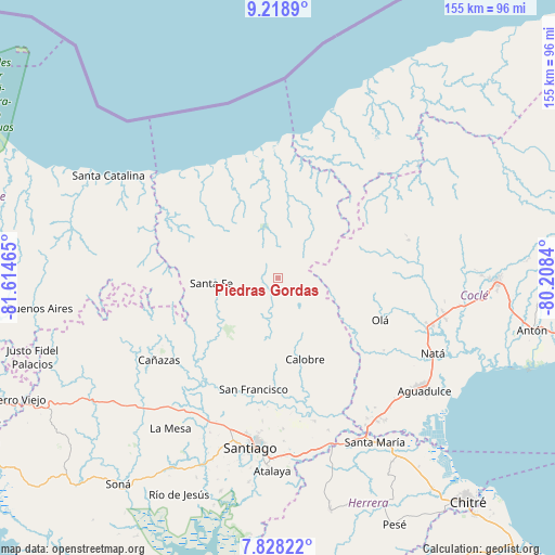 Piedras Gordas on map