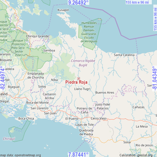 Piedra Roja on map
