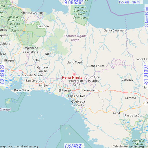 Peña Prieta on map