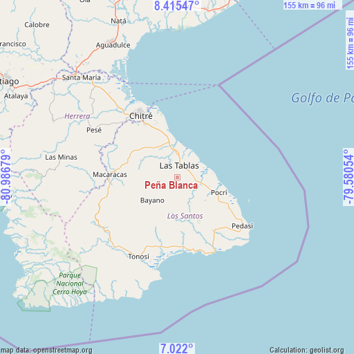 Peña Blanca on map